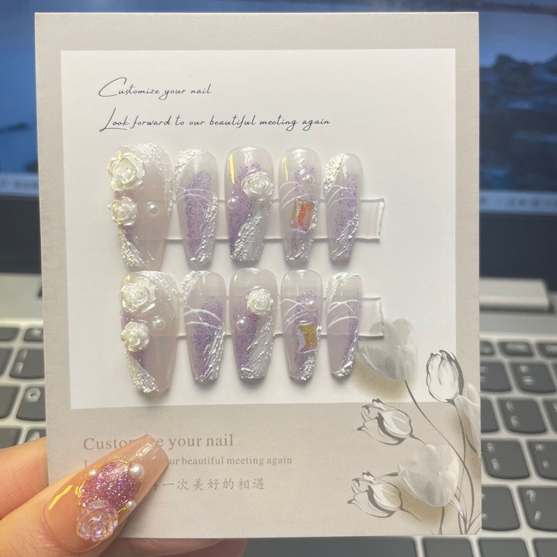 Nailbox thiết kế móng úp sơn gel flash xanh