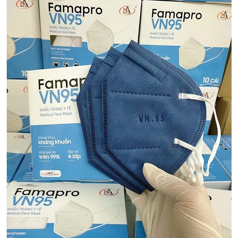 Combo 5 hộp 50 cái Khẩu Trang VN95 KHÔNG VAN FAMAPRO NAM ANH CHÍNH HÃNG HỘP 10CÁI