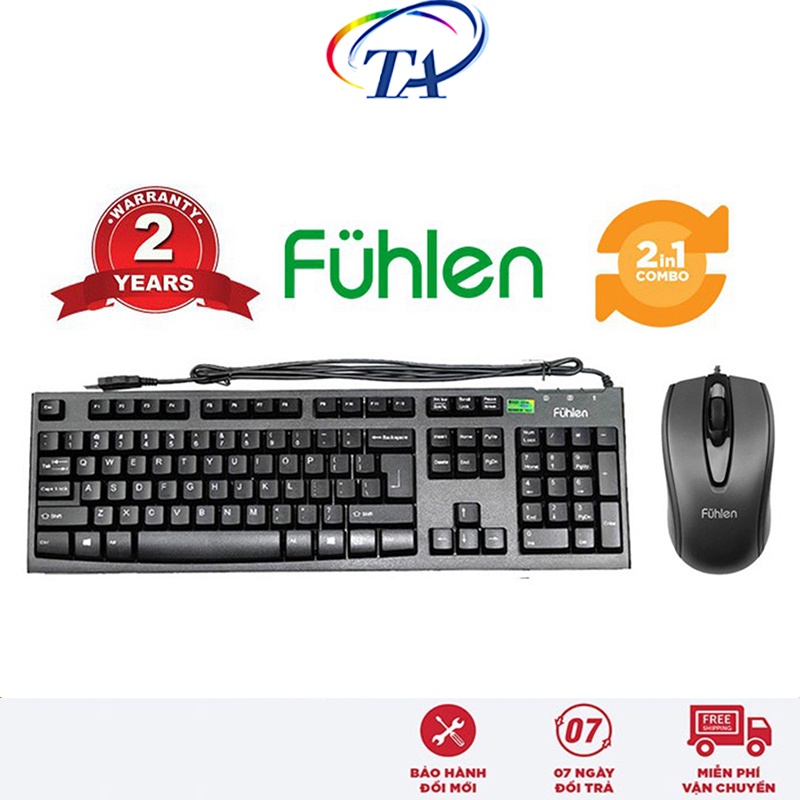 COMBO Bộ Bàn Phím Chuột Có Dây Fuhlen L102 + L411 Chính Hãng