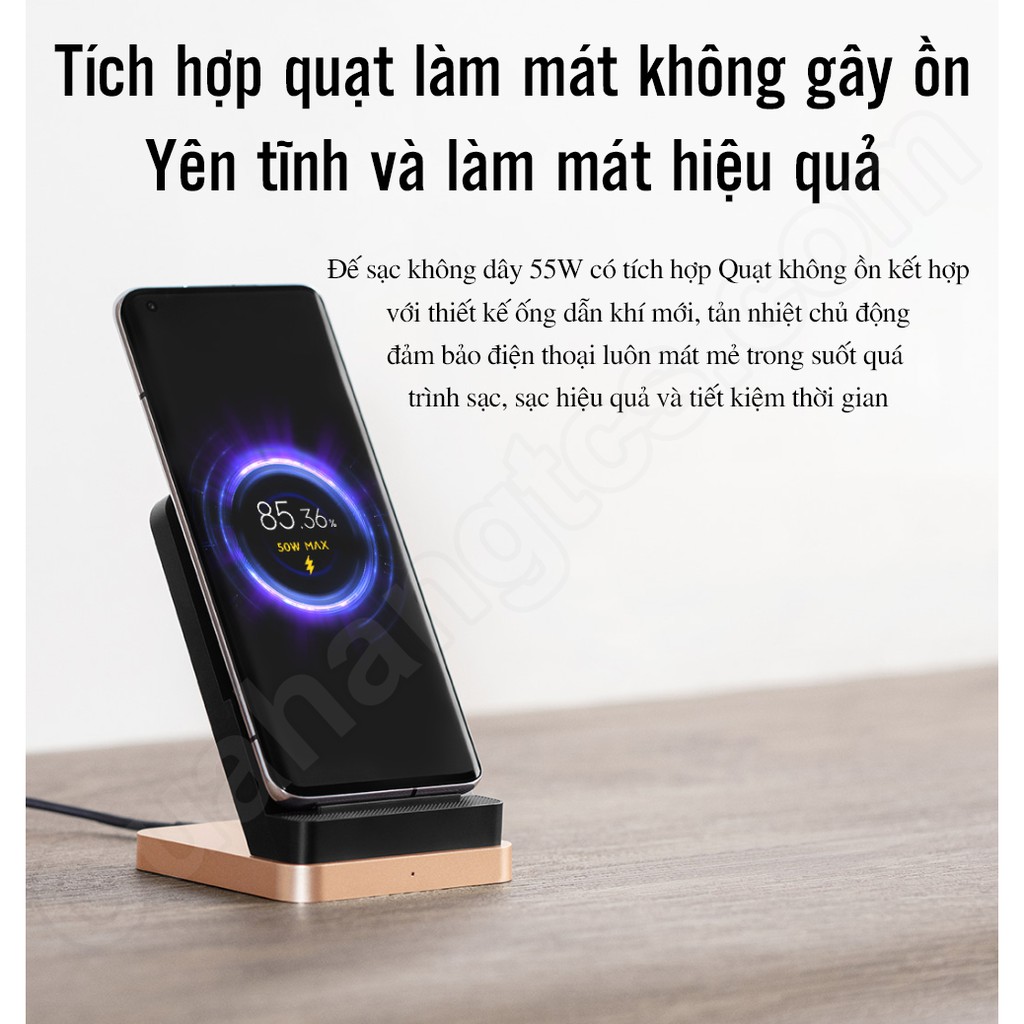 [Mã SKAMPUSHA7 giảm 8% đơn 250k]Đế sạc nhanh không dây Xiaomi Mijia 55w tích hợp quạt làm mát không khí