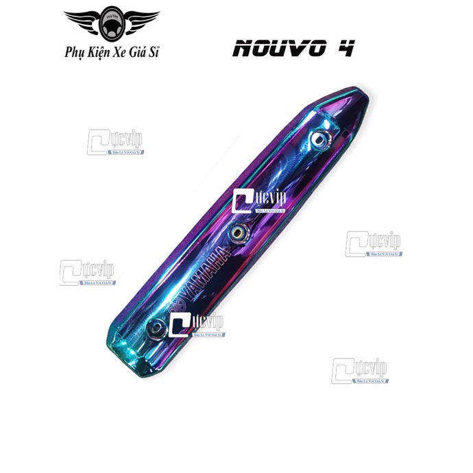 [Giá Siêu Rẻ] Ốp Che Pô Nouvo 4 Inox 304 Xi Titan 7 Màu (Hàng Cao Cấp) 4677