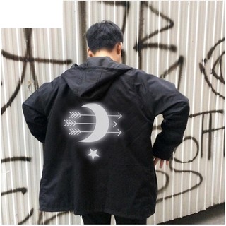 ÁO KHOÁC dù unisex PHẢN QUANG hình mặt trăng from rộng