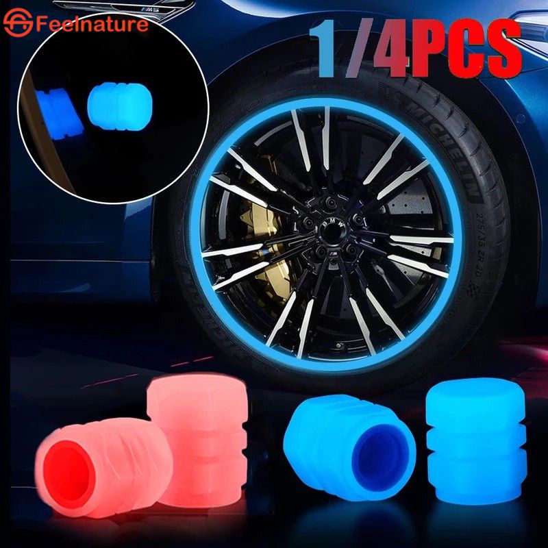4 Đa Năng Dạ Quang Lốp Xe Nắp Van Xe Ô Tô Xe Máy Xe Đạp Bánh Xe Trung Tâm Đêm Phát Sáng Huỳnh Quang nắp Trang Trí Phụ Kiện