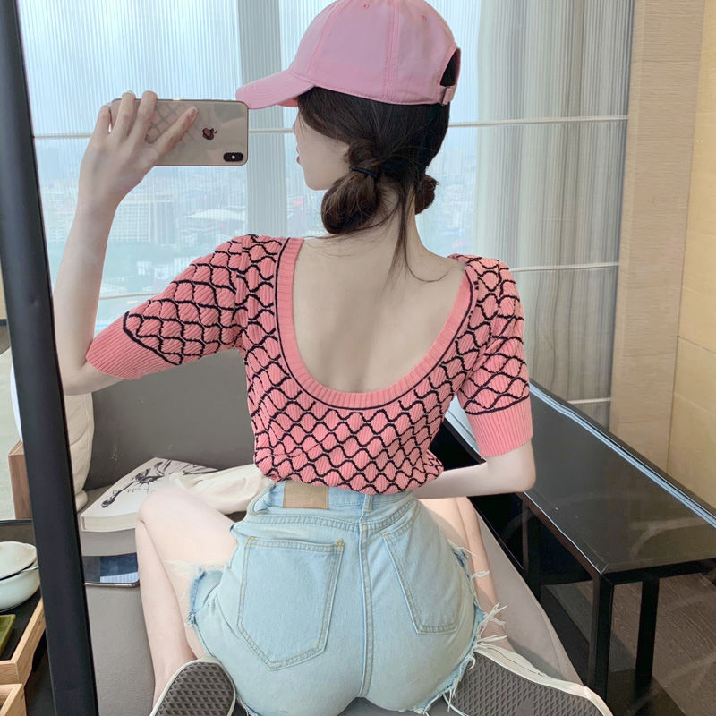 Girls Summer Short Sleeve Knit Pink Shirt