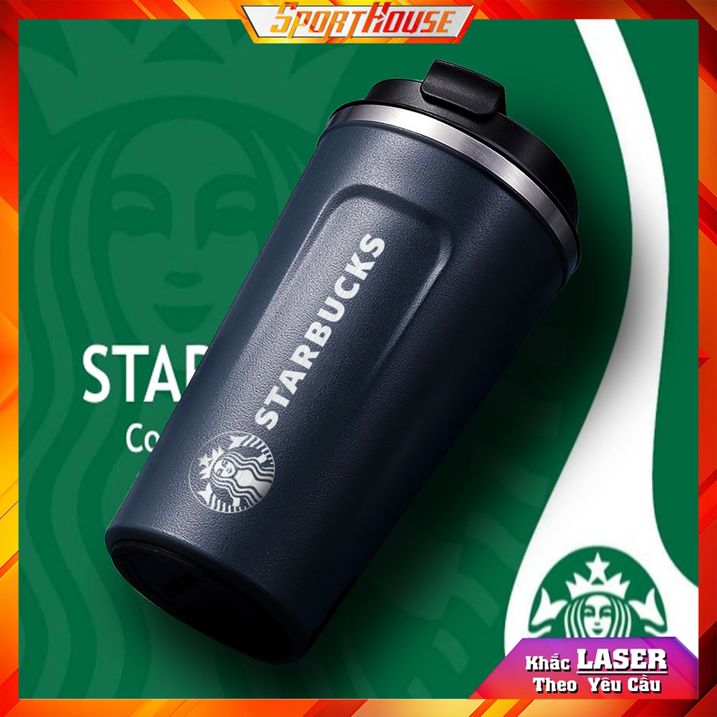 Ly giữ nhiệt starbuck FanHousecốc coffee 510ml khắc tên inox 304 giữ nhiệt 8-12h tặng sticker và que rửa bình