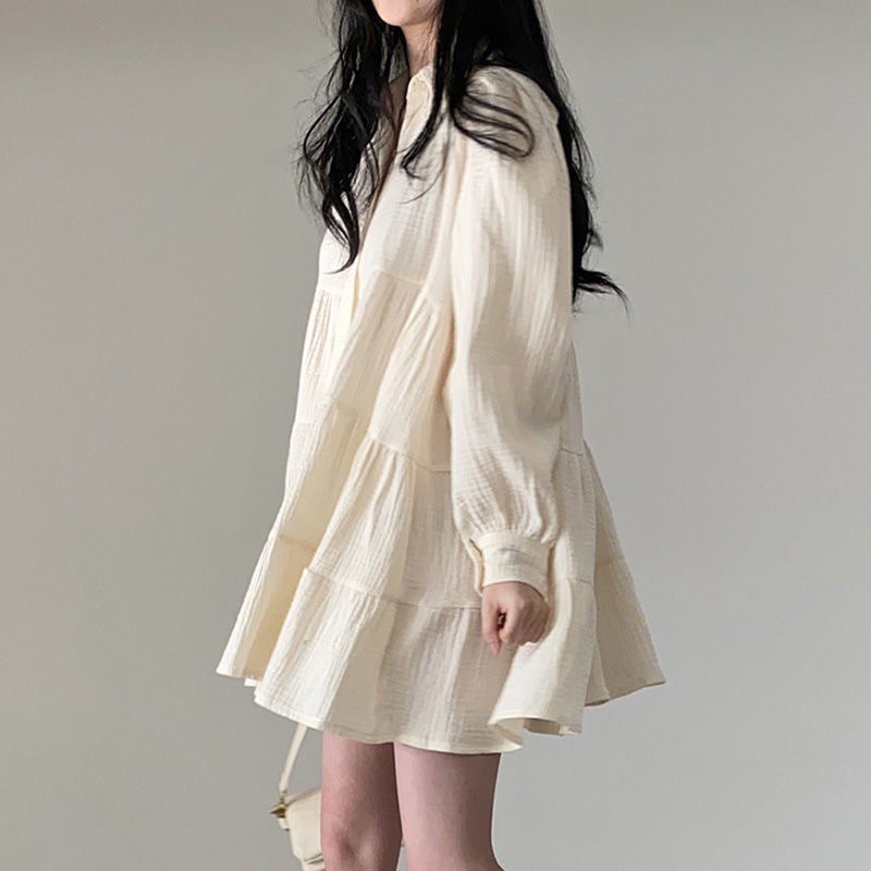 FREESHIP- VÁY BABYDOLL TAY DÀI DẬP LY SIÊU CHẢNH