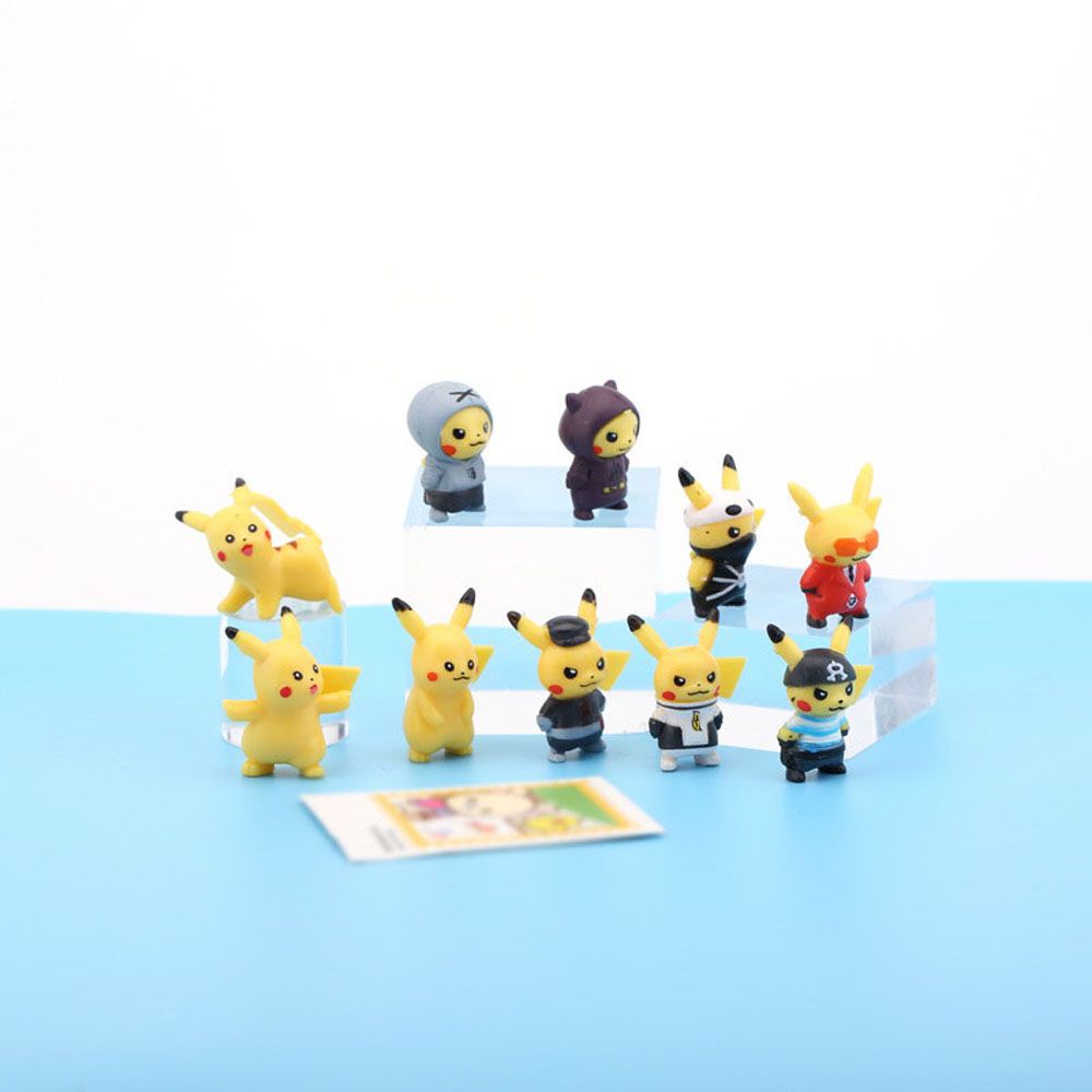 Set 10 mô hình Pikachu mini bằng PVC dễ thương trưng bày trang trí