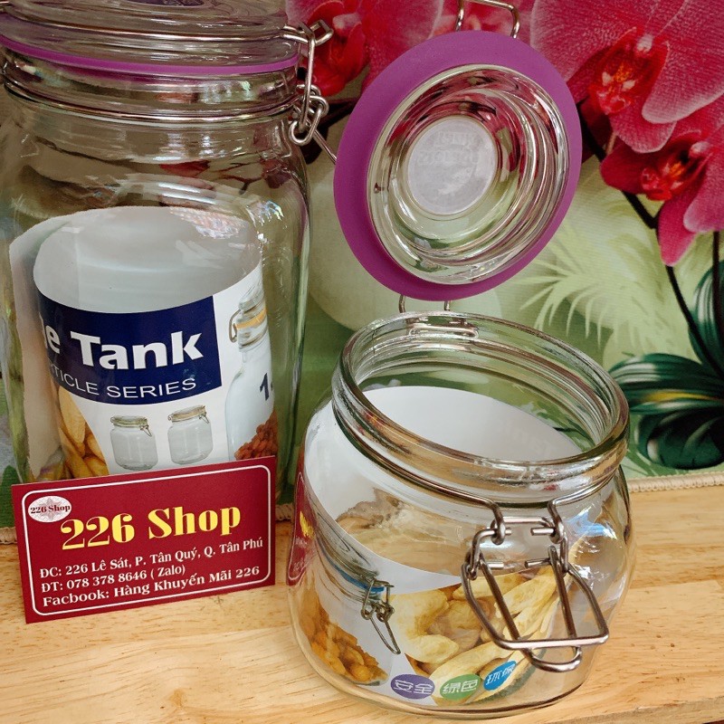 Hũ thuỷ tinh nắp gài inox Dlicsy cao cấp -Đủ size như hình