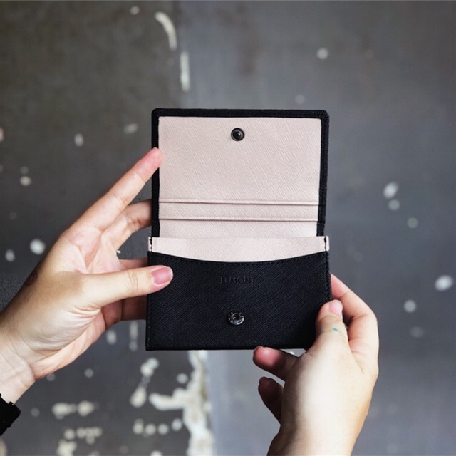 VÍ MINI TINY LEMONT DA THẬT ĐEN - KEM | BigBuy360 - bigbuy360.vn