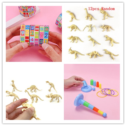 Bộ 12 Khối Rubik Nhiều Màu Sắc Họa Tiết Khủng Long Bắt Mắt Sành Điệu