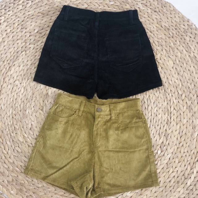 Quần short nhung gân