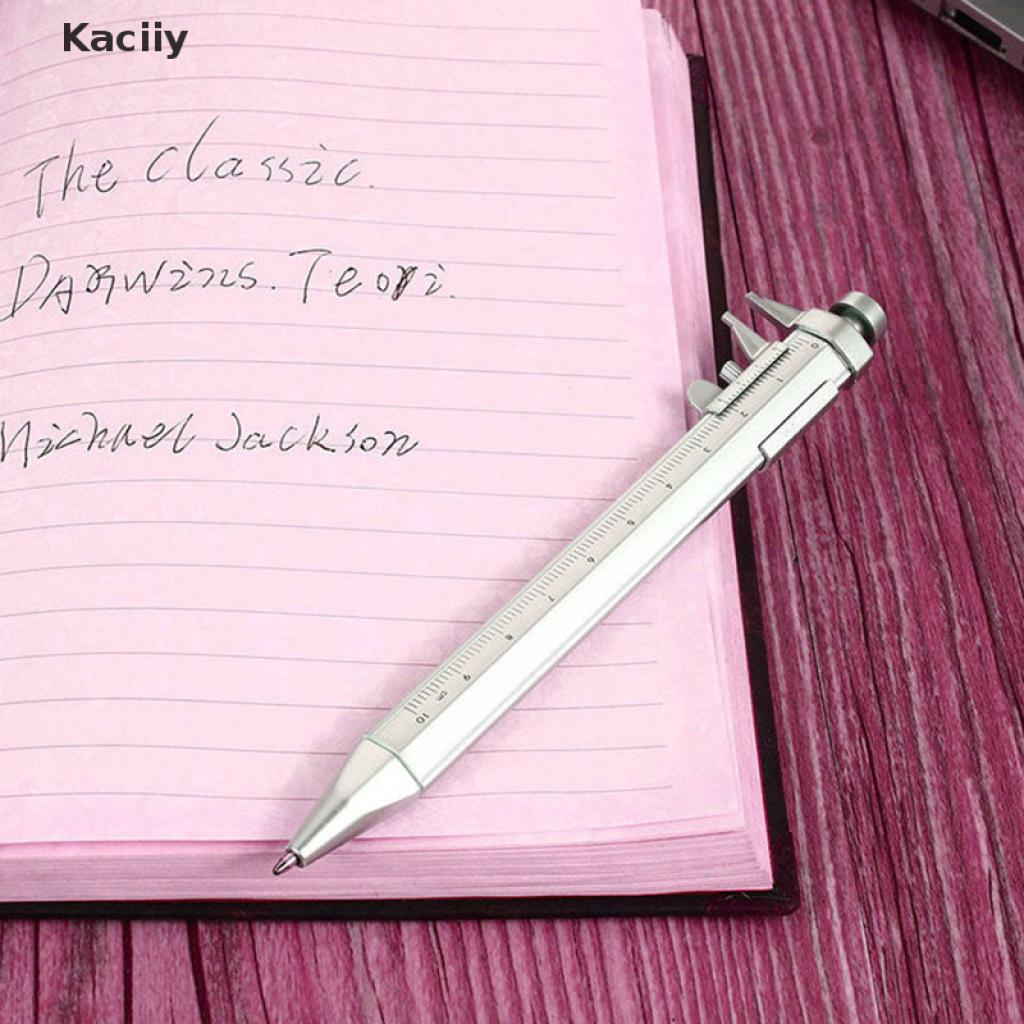 Kaciiy Hot Vernier Caliper Tool Ballpoint Pen Silver Vernier Caliper Multifunction Pen VN