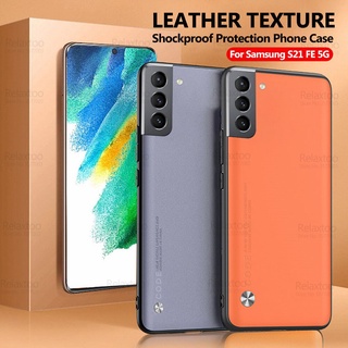Ốp điện thoại TPU PC phối da chống sốc S21 FE 5G cho Samsung Galaxy S21 Fan Edition S 21 S21FE 6.4"
