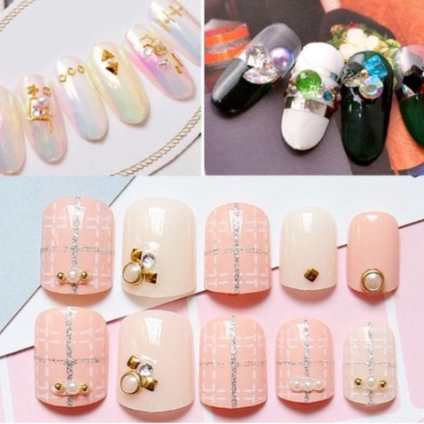 Túi đá kim loại mix hình mix đá đa dạng các màu sắc... Giúp trag trí móng nail kiểu gì cũng đẹp. Mẫu mới 2018