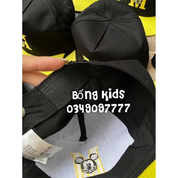 Mũ SnapBack Bé Trai Mickey Đen/Vàng