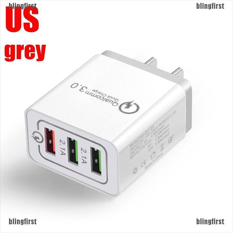 [Bling] 30W QC 3.0 Fast Quick Charger 3 Port USB Hub Wall Charger Adapter 2018 New [First]