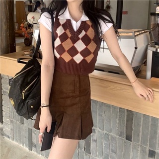 Áo len gile nữ croptop kẻ thoi (Có feedback ở cuối)