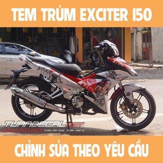 Tem Trùm Exciter 150 Samurai Đỏ Trắng 5057c Đẹp