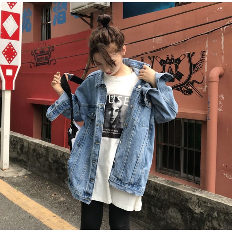 Áo khoác jeans nữ, áo khoác bò form thoải mái siêu xinh kèm ảnh thật