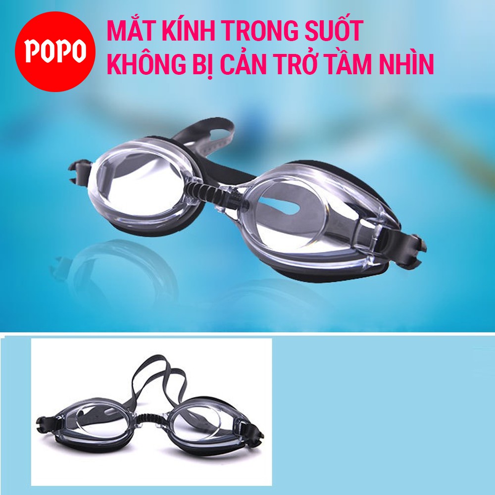 Kính bơi cho bé gái từ 3 tuổi POPO 1152 mắt kính trong cản tia UV hạn chế sương mờ phù hợp cho trẻ em từ 3 đến 12 tuổi