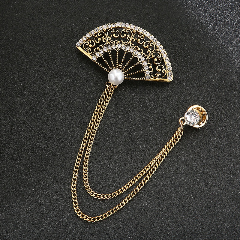 Ghim Cài Áo Hình Đàn Ghi Ta Phối Dây Xích Thời Trang Cho Nam