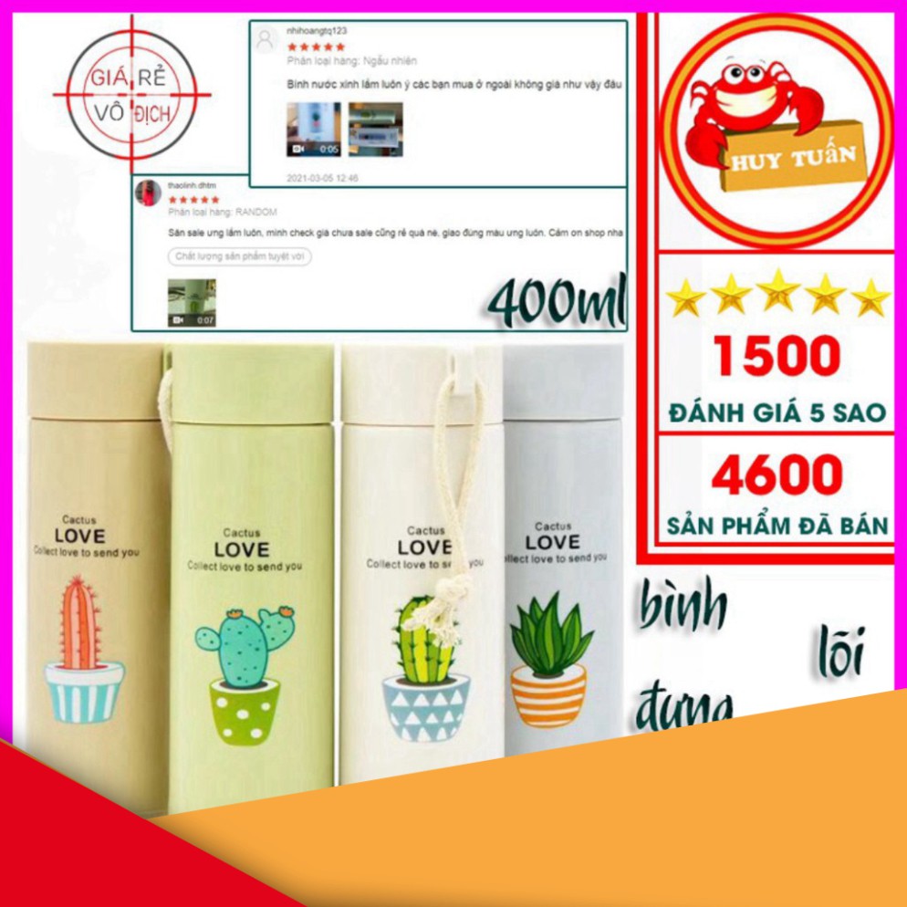 @ HOT// FREESHIP Bình đựng nước lõi thủy tinh họa tiết xương rồng dễ thương dung tích 400ml (BXR10) GIÁ TỐT CHỈ CÓ Ở TIỆ