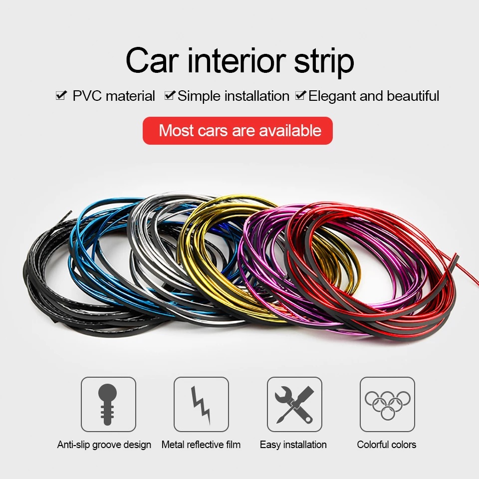 Cuộn Dây Dán Viền Cửa Xe Hơi 5M Trang Trí Nội Thất DIY