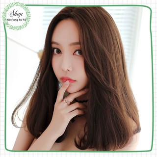 Tóc giả nữ uốn cụp đuôi – tóc giả nguyên đầu lửng mái dài bồng bềnh mỏng nhẹ - Cô nàng sư tử