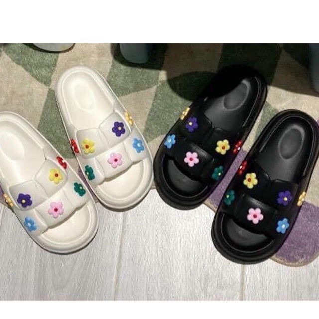 Dép bánh mì Sticker BÔNG HOA kèm clip thật