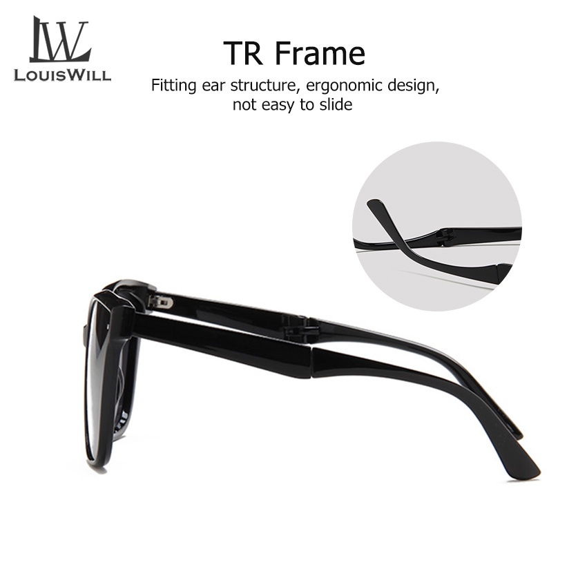 Kính râm LOUISWILL chống nắng chống tia UV400 phong cách retro thể thao chạy xe câu cá hoạt động ngoài trời cho nữ