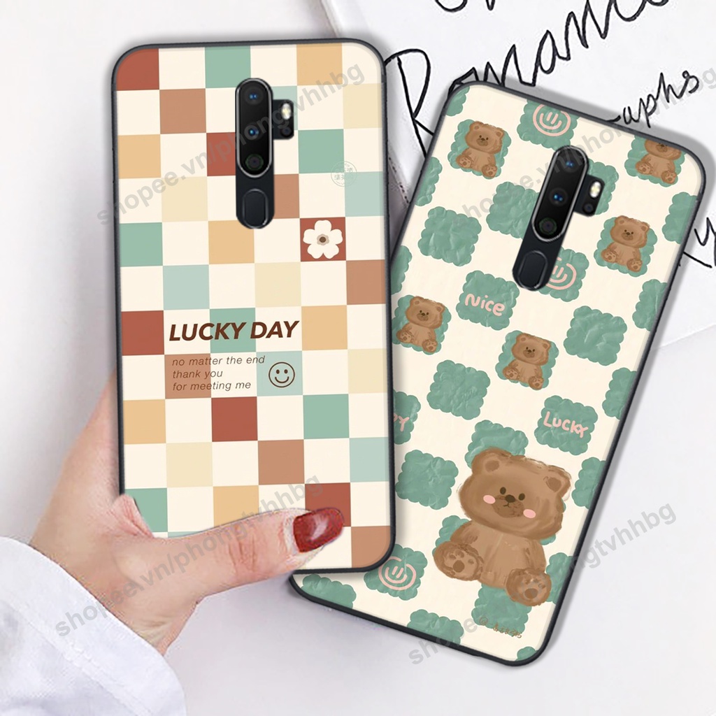 Ốp lưng Oppo A5 2020 / A9 2020 trái tim gấu thể thao , smile mặt cười cực cute