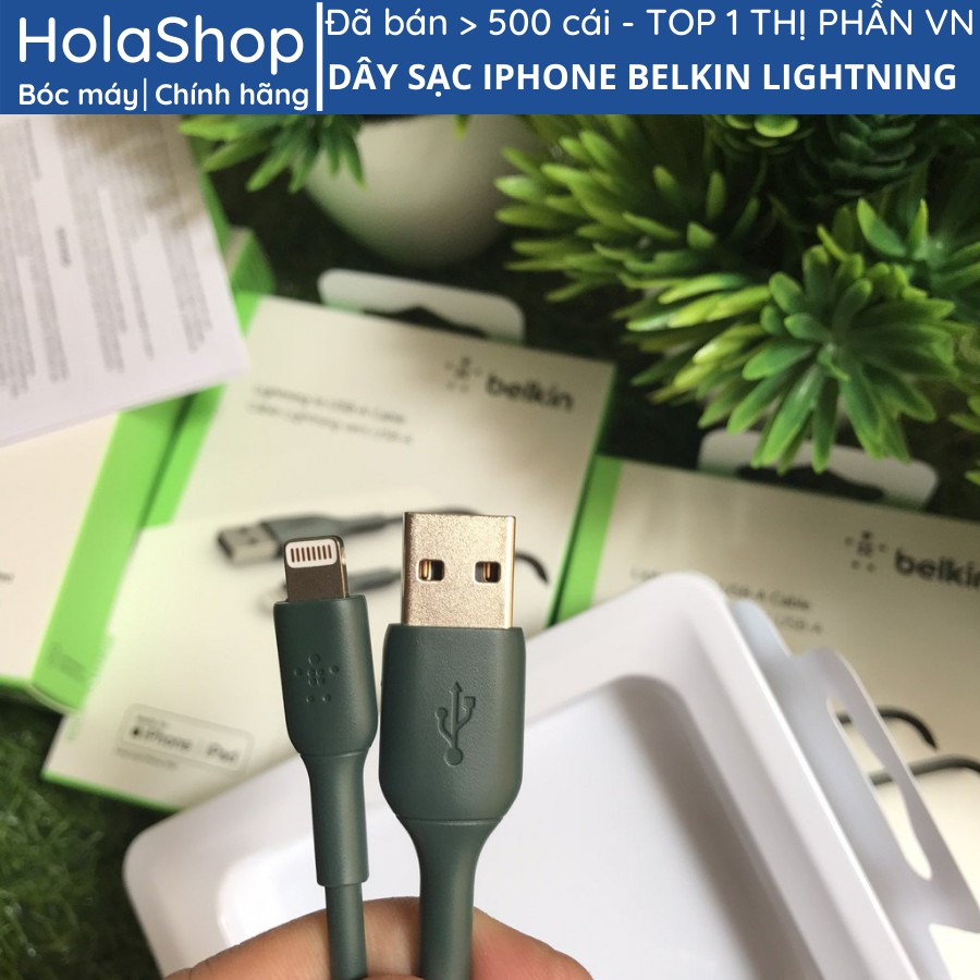 Dây sạc iphone Belkin MFI sạc nhanh chính hãng của mỹ, dài 1m cho IPhone 6 7 8 plus X XS Max 11 Pro Max