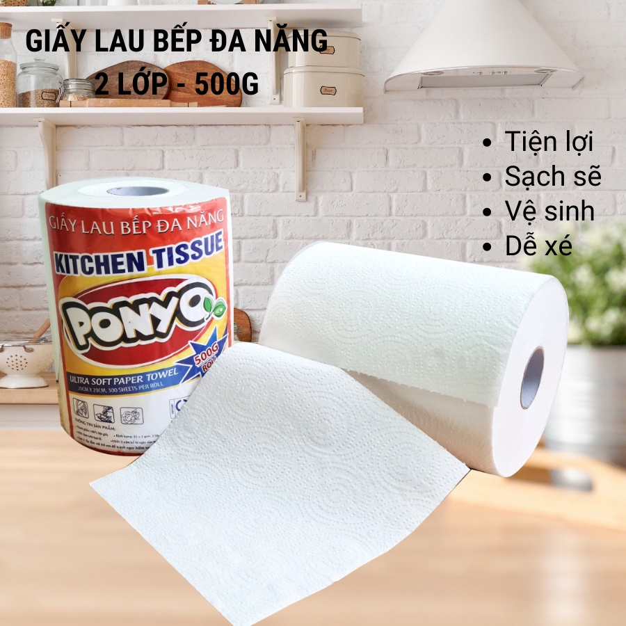 Giấy lau bếp đa năng tiện lợi PONYO (500g/1 cuộn )