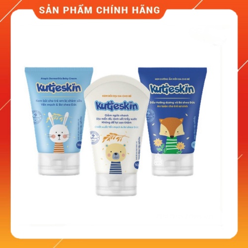 KUTIESKIN- Bộ sản phẩm chăm sóc làn da cho bé ( dịu da, mẩn ngứa, hăm, dưỡng ẩm, chàm )