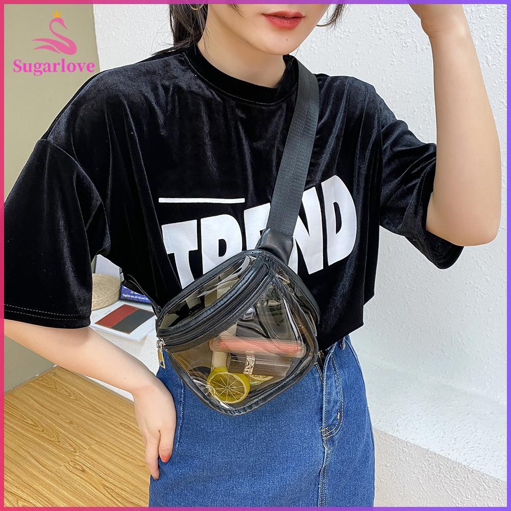 Beautiful❤Chest Waist Belt Bag Women PVC Transparent Fanny Packs Sport Phone Pouch