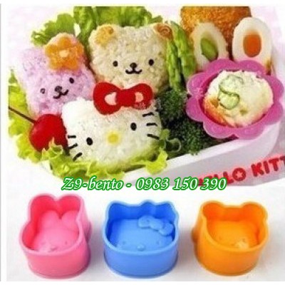 SET 3 KHUÔN ÉP CƠM BENTO THỎ GẤU MÈO