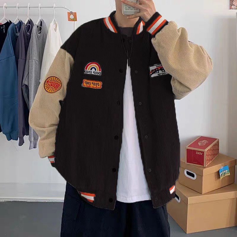 Áo Khoác Bomber Logo Áo Khoác Chất Nhung Dày Dặn Form Rộng Unisex Nam Nữ Mặc Thoải Mái