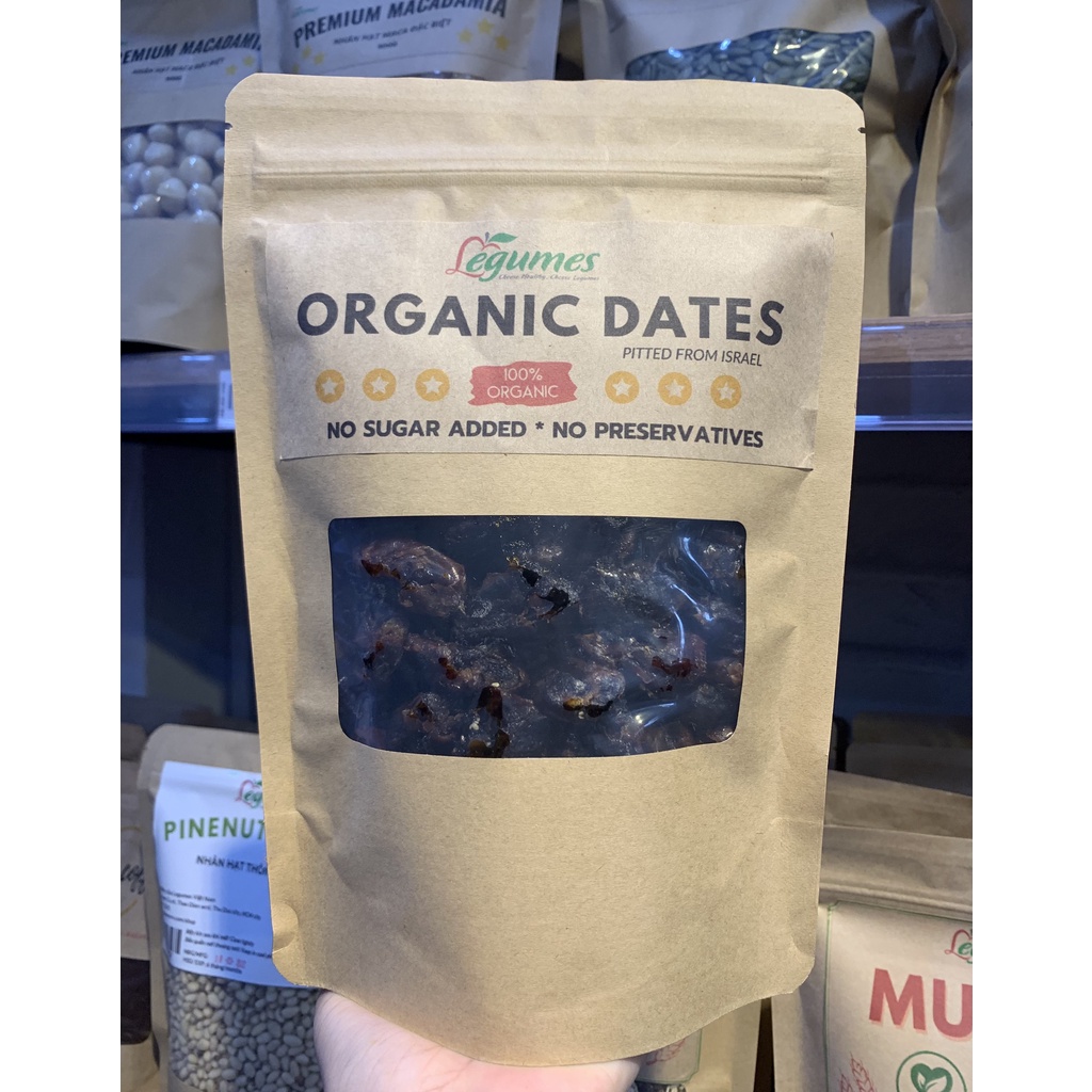 Chà là sấy dẻo 500g nguyên chất hữu cơ, không hạt ăn liền, tốt cho sức khoẻ trẻ em và bà bầu Pitted Dates LEGUMES