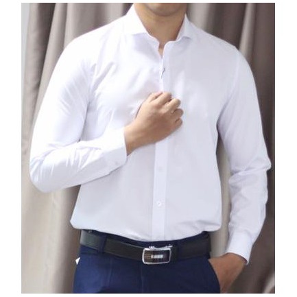 ÁO SƠ MI NAM CAO CẤP CỔ BẺ MÀU TRẮNG BIG SIZE | BigBuy360 - bigbuy360.vn