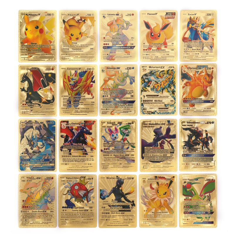 11 Thẻ Bài Pokemon Vàng Lá Màu Cầu Vồng Sưu Tầm Rare Quà Tặng Cho Trẻ Em