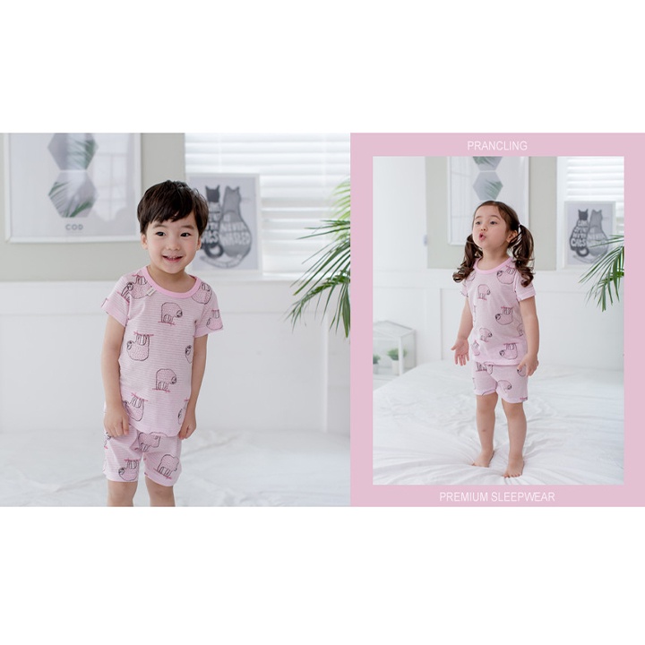 Set Quần Áo Mặc Nhà Họa Tiết Sloth, Vải Thoáng Khi Cho Bé Prancling Từ 17-20kg - K2V Shop