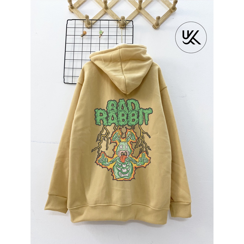 Áo Nỉ HOODIE BAD RABBIT dây kéo, Form Rộng Ulzzang Unisex , hoodie nỉ bông cao cấp, nam nữ. kkimshop