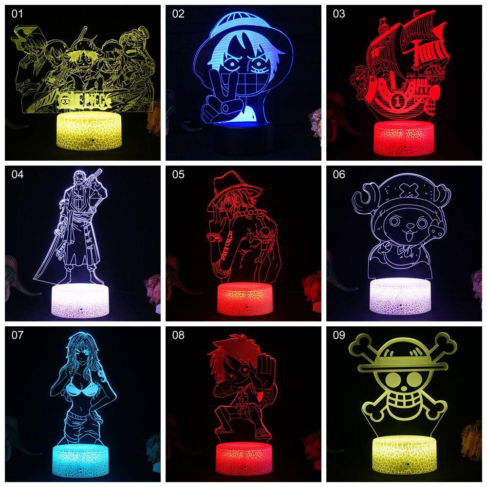 LONTIME Đèn Led 3D Hình Tàu Cướp Biển Trong Phim Hoạt Hình One Piece