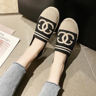 Giày slipon len chun đế cói