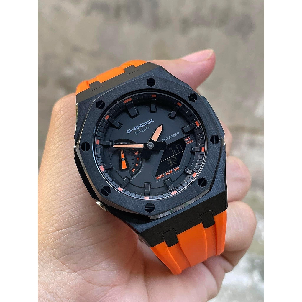 Đồng Hồ Nam Dây Nhựa Casio G-Shock GA-2100-1A4 AP Custom Black x Orange Royal Oak