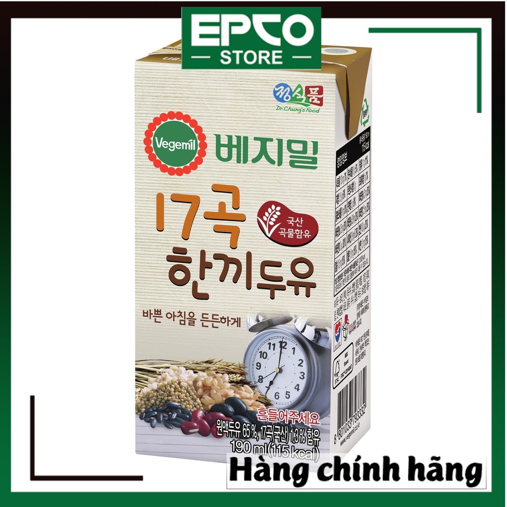 Sữa hạt Vegemil 190ml vị ngũ cốc [Hàn Quốc]