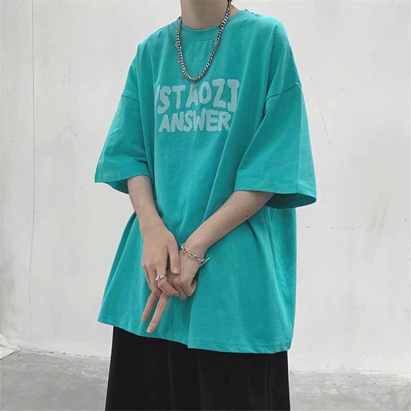 Áo Thun Tay Ngắn Dáng Rộng In Chữ Phong Cách Hip Hop Nhật Bản Thời Trang Cho Nam Và Nữ Size M-8XL