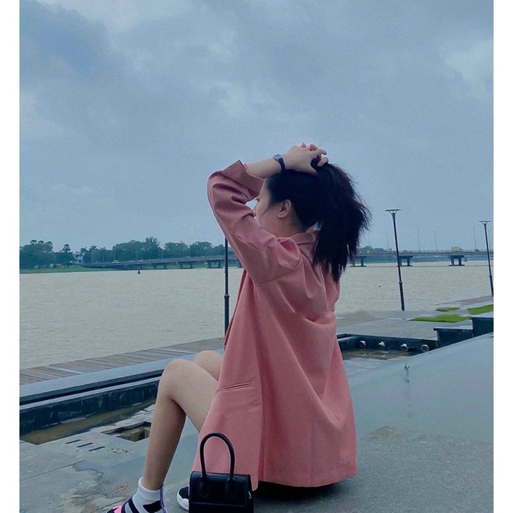 vest blazer hồng