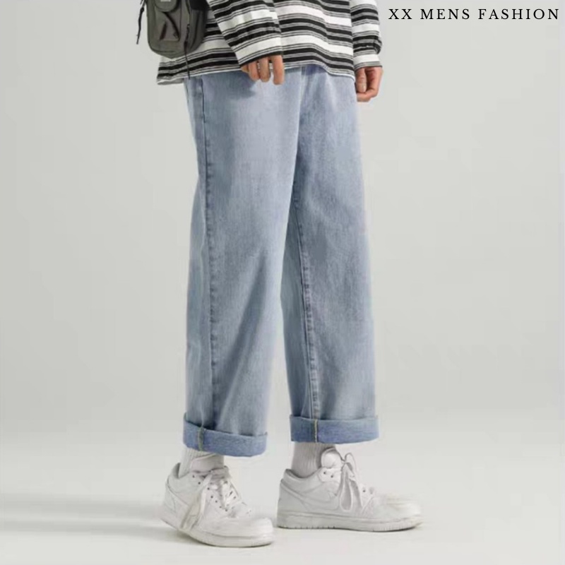Quần Jean Nam, Quần jEANS Baggy xanh sáng nhạt ống xuông rộng style hàn quốc 2021- XX MENS FASHION ! | BigBuy360 - bigbuy360.vn