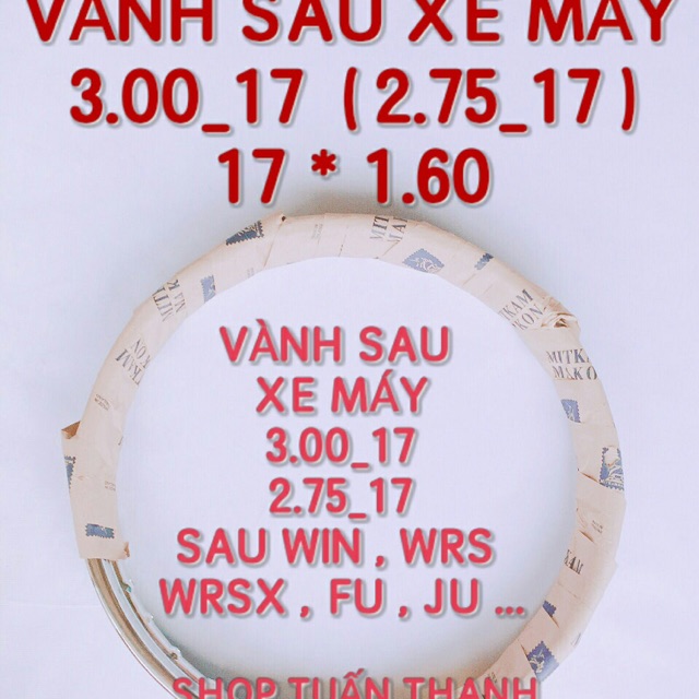 VÀNH XE MÁY 3.00-17 MIKAM THÁI LAN 17-160